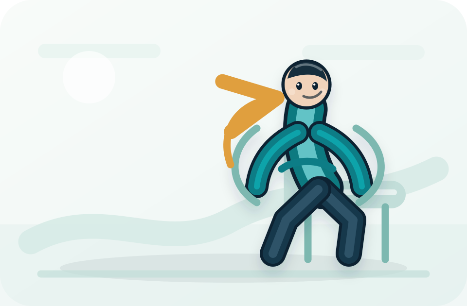 Supported breathing and posture reset illustration