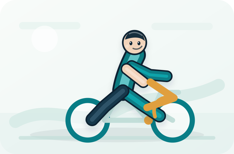 Recumbent or adapted cycling illustration