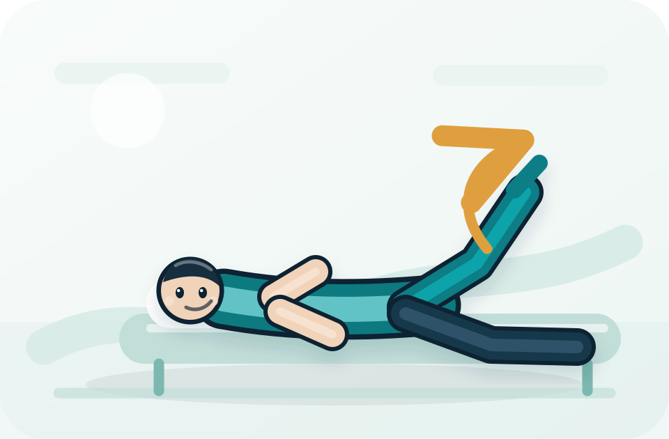 Supported hamstring stretch illustration