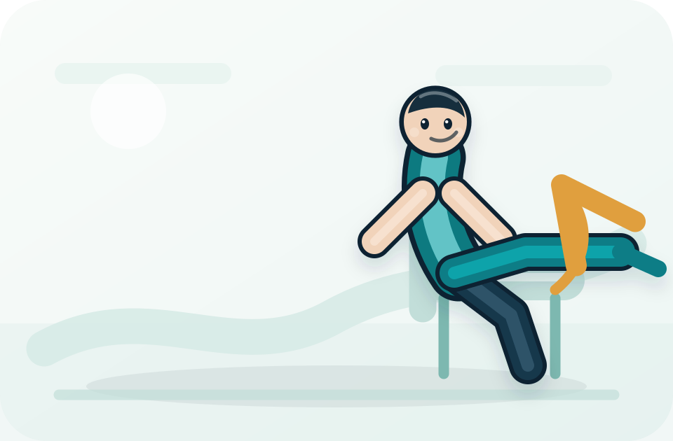 Seated knee extension illustration