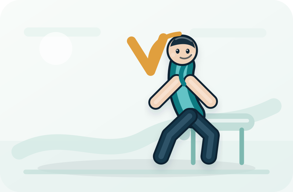 Gentle neck range of motion illustration