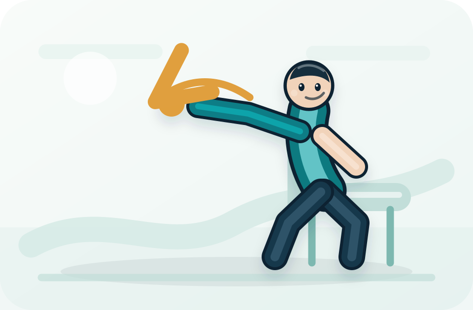 Seated reaching games illustration