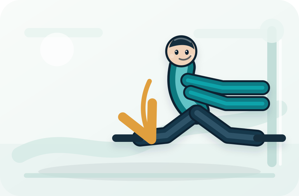 Supported mini squat illustration