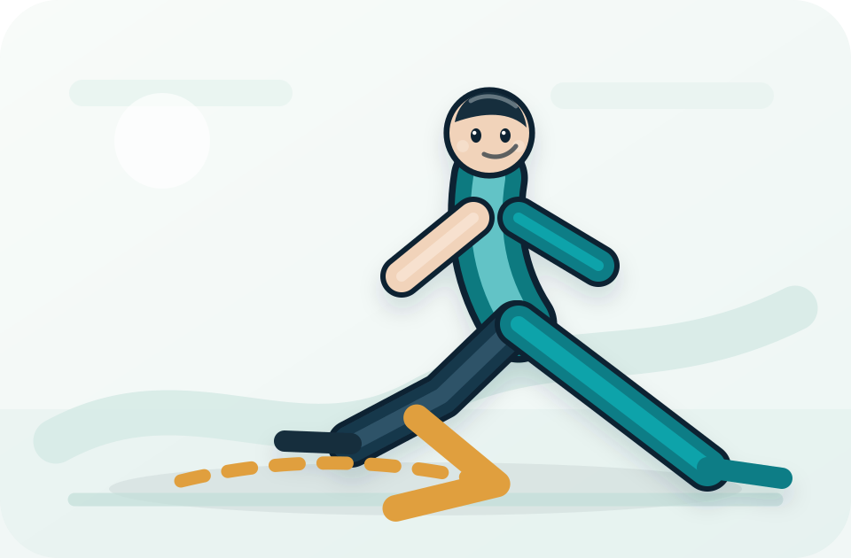 Supported walking intervals illustration